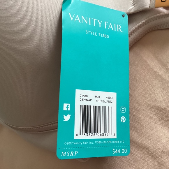 $13 Vanity Fair Full Figure Beauty Back Smoother Wireless Bra in Sheer Quartz - Picture 11 of 11